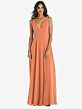 Alt View 3 Thumbnail - Sweet Melon Deep V-Neck Chiffon Maxi Dress