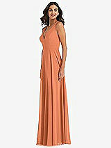 Alt View 4 Thumbnail - Sweet Melon Deep V-Neck Chiffon Maxi Dress