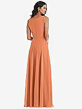 Alt View 5 Thumbnail - Sweet Melon Deep V-Neck Chiffon Maxi Dress