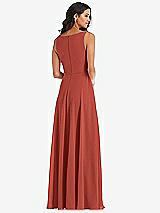 Alt View 5 Thumbnail - Amber Sunset Deep V-Neck Chiffon Maxi Dress