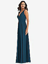 Alt View 4 Thumbnail - Atlantic Blue Deep V-Neck Chiffon Maxi Dress