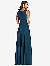 Alt View 5 Thumbnail - Atlantic Blue Deep V-Neck Chiffon Maxi Dress