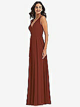 Alt View 4 Thumbnail - Auburn Moon Deep V-Neck Chiffon Maxi Dress