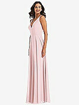 Alt View 4 Thumbnail - Ballet Pink Deep V-Neck Chiffon Maxi Dress