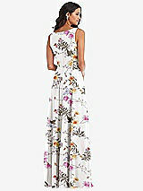 Alt View 5 Thumbnail - Butterfly Botanica Ivory Deep V-Neck Chiffon Maxi Dress