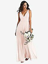 Alt View 1 Thumbnail - Blush Deep V-Neck Chiffon Maxi Dress