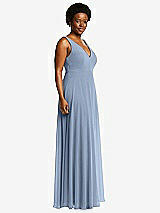 Side View Thumbnail - Cloudy Deep V-Neck Chiffon Maxi Dress