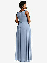 Rear View Thumbnail - Cloudy Deep V-Neck Chiffon Maxi Dress