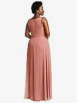 Rear View Thumbnail - Desert Rose Deep V-Neck Chiffon Maxi Dress