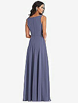 Alt View 5 Thumbnail - French Blue Deep V-Neck Chiffon Maxi Dress