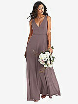 Alt View 1 Thumbnail - French Truffle Deep V-Neck Chiffon Maxi Dress