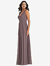 Alt View 4 Thumbnail - French Truffle Deep V-Neck Chiffon Maxi Dress