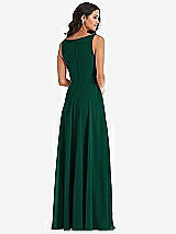 Alt View 5 Thumbnail - Hunter Green Deep V-Neck Chiffon Maxi Dress