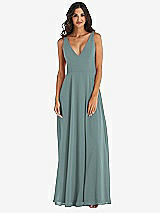 Alt View 3 Thumbnail - Icelandic Deep V-Neck Chiffon Maxi Dress