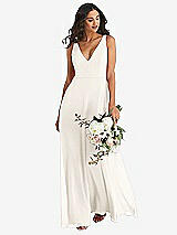 Alt View 1 Thumbnail - Ivory Deep V-Neck Chiffon Maxi Dress