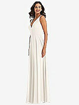 Alt View 4 Thumbnail - Ivory Deep V-Neck Chiffon Maxi Dress