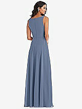 Alt View 5 Thumbnail - Larkspur Blue Deep V-Neck Chiffon Maxi Dress