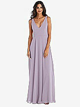 Alt View 3 Thumbnail - Lilac Haze Deep V-Neck Chiffon Maxi Dress