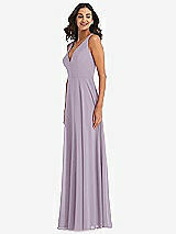 Alt View 4 Thumbnail - Lilac Haze Deep V-Neck Chiffon Maxi Dress