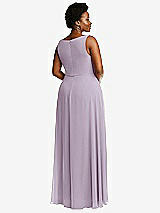 Rear View Thumbnail - Lilac Haze Deep V-Neck Chiffon Maxi Dress