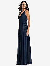 Alt View 4 Thumbnail - Midnight Navy Deep V-Neck Chiffon Maxi Dress