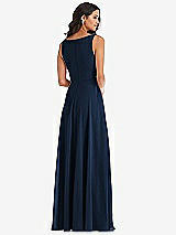 Alt View 5 Thumbnail - Midnight Navy Deep V-Neck Chiffon Maxi Dress