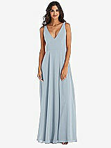 Alt View 3 Thumbnail - Mist Deep V-Neck Chiffon Maxi Dress