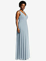 Side View Thumbnail - Mist Deep V-Neck Chiffon Maxi Dress