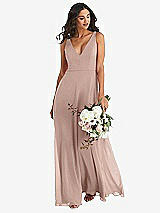 Alt View 1 Thumbnail - Neu Nude Deep V-Neck Chiffon Maxi Dress