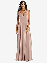 Alt View 3 Thumbnail - Neu Nude Deep V-Neck Chiffon Maxi Dress