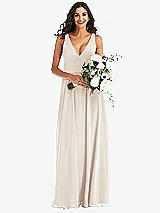 Alt View 2 Thumbnail - Oat Deep V-Neck Chiffon Maxi Dress