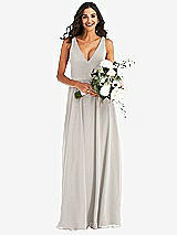 Alt View 2 Thumbnail - Oyster Deep V-Neck Chiffon Maxi Dress