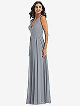 Alt View 4 Thumbnail - Platinum Deep V-Neck Chiffon Maxi Dress