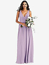 Alt View 2 Thumbnail - Pale Purple Deep V-Neck Chiffon Maxi Dress