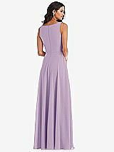 Alt View 5 Thumbnail - Pale Purple Deep V-Neck Chiffon Maxi Dress