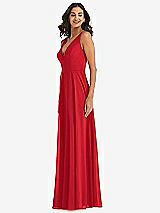 Alt View 4 Thumbnail - Parisian Red Deep V-Neck Chiffon Maxi Dress