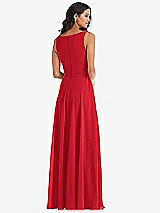 Alt View 5 Thumbnail - Parisian Red Deep V-Neck Chiffon Maxi Dress