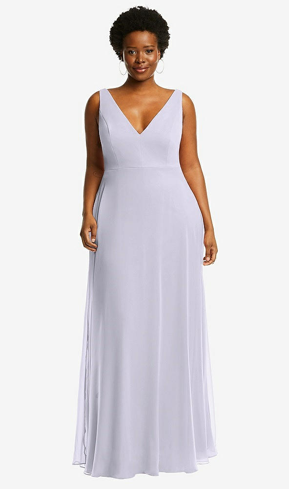 Front View - Silver Dove Deep V-Neck Chiffon Maxi Dress