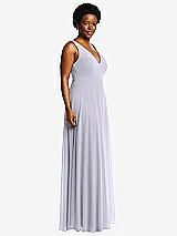 Side View Thumbnail - Silver Dove Deep V-Neck Chiffon Maxi Dress