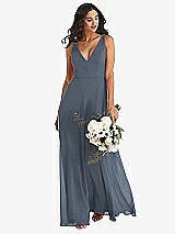 Alt View 1 Thumbnail - Silverstone Deep V-Neck Chiffon Maxi Dress