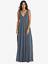 Alt View 3 Thumbnail - Silverstone Deep V-Neck Chiffon Maxi Dress