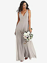 Alt View 1 Thumbnail - Taupe Deep V-Neck Chiffon Maxi Dress