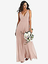 Alt View 1 Thumbnail - Toasted Sugar Deep V-Neck Chiffon Maxi Dress