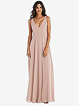 Alt View 3 Thumbnail - Toasted Sugar Deep V-Neck Chiffon Maxi Dress