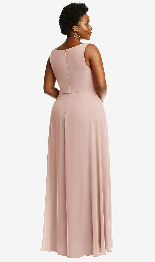 Back View - Toasted Sugar Deep V-Neck Chiffon Maxi Dress