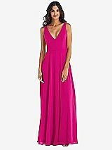 Alt View 3 Thumbnail - Think Pink Deep V-Neck Chiffon Maxi Dress