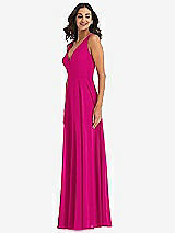 Alt View 4 Thumbnail - Think Pink Deep V-Neck Chiffon Maxi Dress