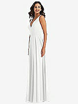 Alt View 4 Thumbnail - White Deep V-Neck Chiffon Maxi Dress