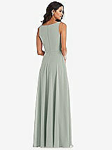 Alt View 5 Thumbnail - Willow Green Deep V-Neck Chiffon Maxi Dress