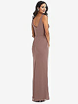 Rear View Thumbnail - Sienna Scoop Neck Open-Back Trumpet Gown